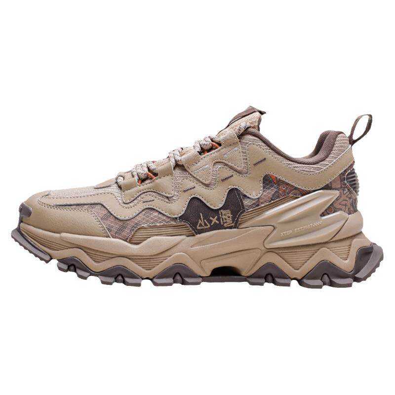 特步男鞋山海系列老爹鞋新款春季厚底复古户外登山休闲运动鞋男款