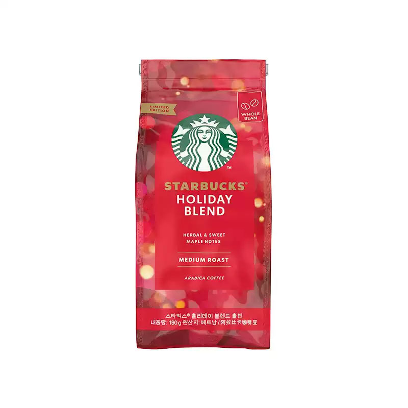 星巴克咖啡豆节日限定袋装烘培豆190g手冲家享黑咖啡原装进口