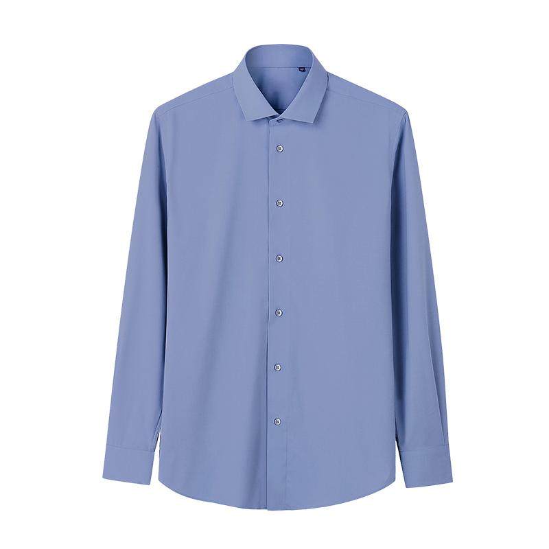 衬衫老罗[凌志T9]男士衬衫竹纤维商务休闲抗皱长袖衬衣21961