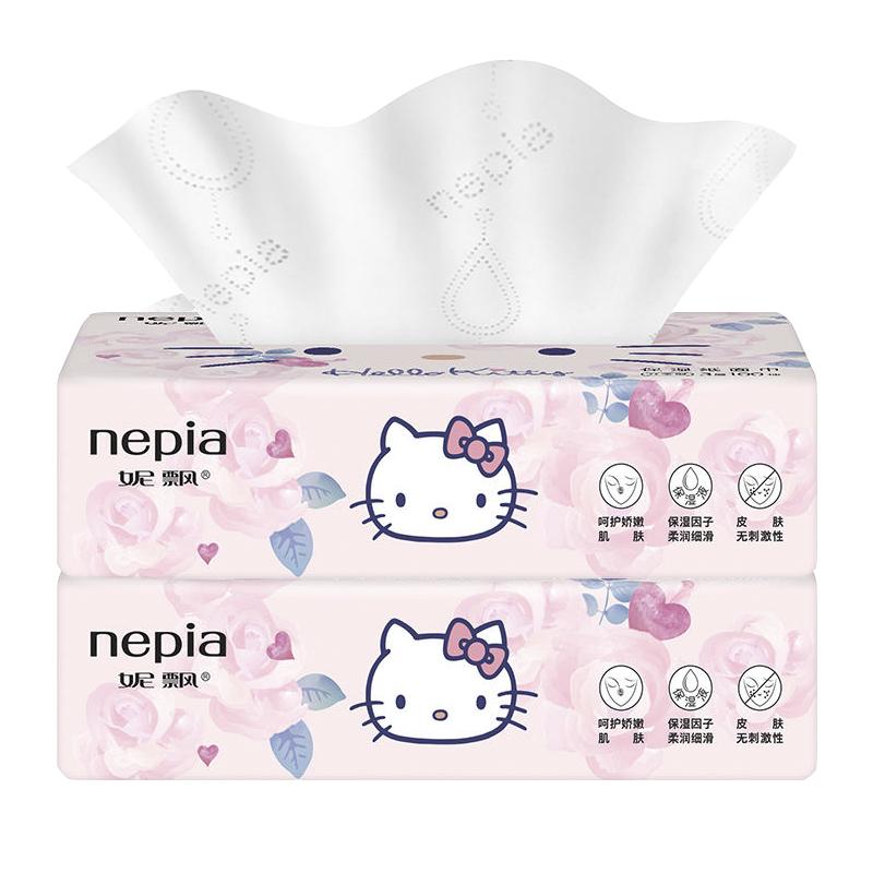 妮飘100抽3层凯蒂可爱柔纸巾