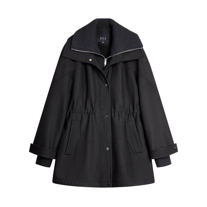 ELLE摩登双层大翻领派克服女25冬季新款加绒加厚保暖羊羔毛短外套,女装/女士精品,短外套,淘宝优惠券,粉丝福利购,淘宝优惠卷