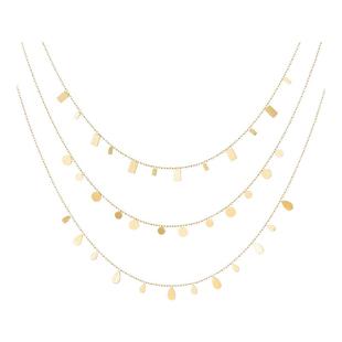 LARAINE 简约气质百搭超闪水滴方片项链叠戴流苏锁骨链ins YIN法式