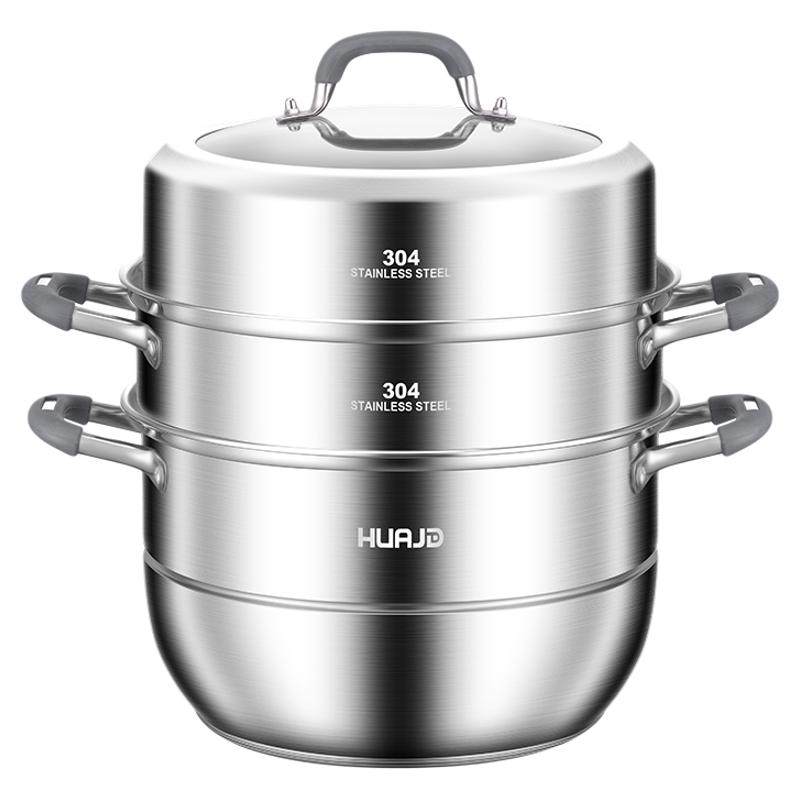 全304不锈钢蒸锅家用2026新款大容量燃气灶专用加厚蒸煮锅汤锅