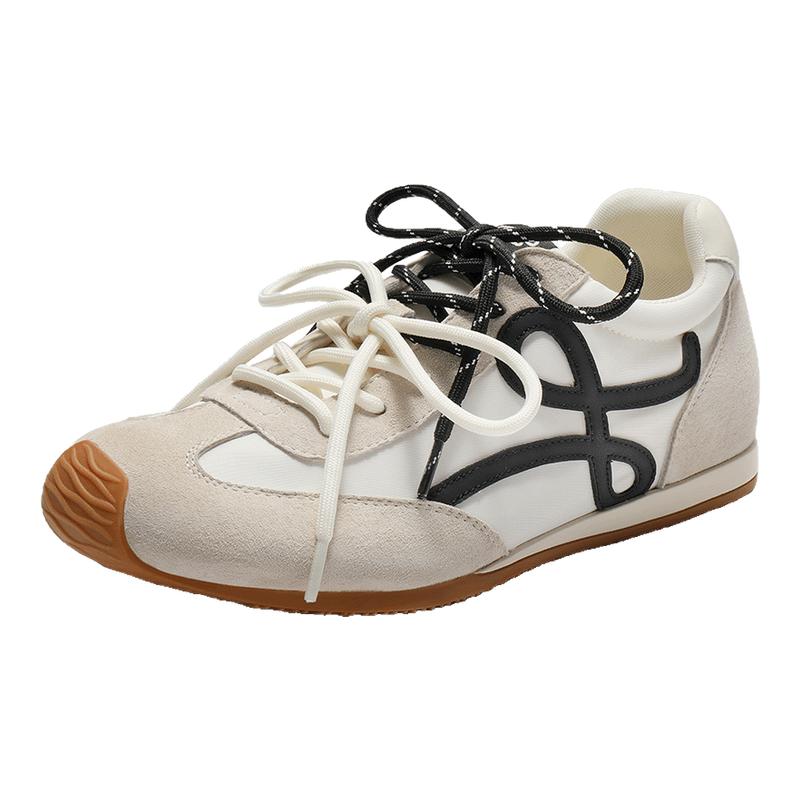 百丽复古双绑带歪头德训阿甘鞋新款内增高运动休闲板鞋WP016CM5