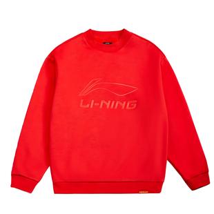 李宁儿童新年战袍男童红色本命年拜年服女童过年红款卫衣长袖上衣