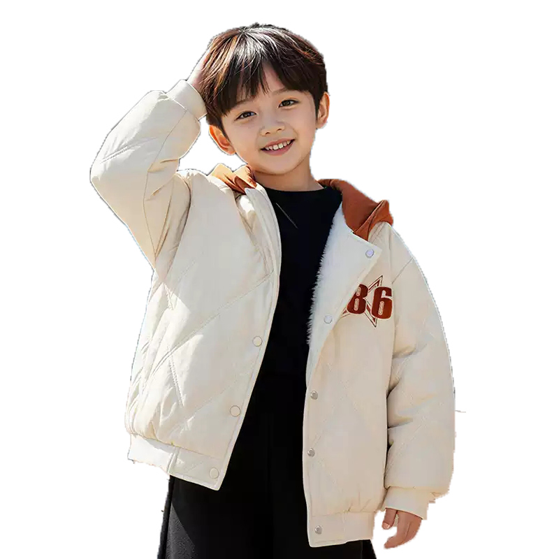 贝贝怡男童加绒外套休闲服新款中小童男女孩冬款洋气棉衣加厚棉服