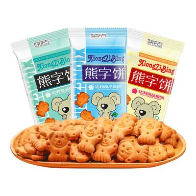 G达利园好吃点小熊字饼干手指卡通饼干散装包装115g*4袋