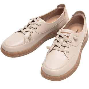 真皮轻便一脚蹬增高小白鞋 博主同款 女鞋 25新款 暇步士免系带休闲鞋