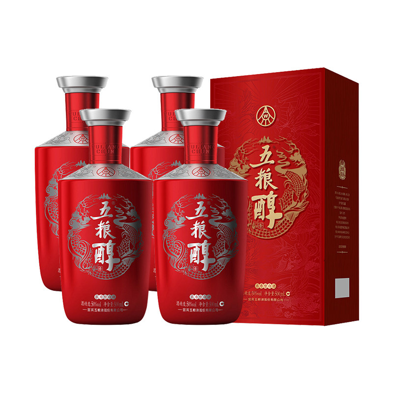 购酒网 五粮醇红装50度浓香型白酒500ml*4瓶 宜宾五粮液股份公司