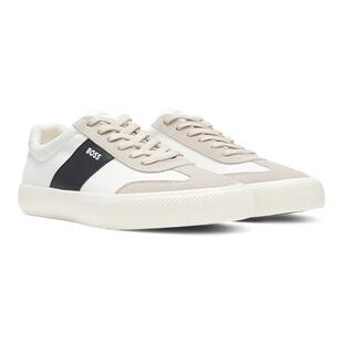 礼物 新款 BOSS博斯 26年夏季 皮革饰边低帮运动鞋 男士