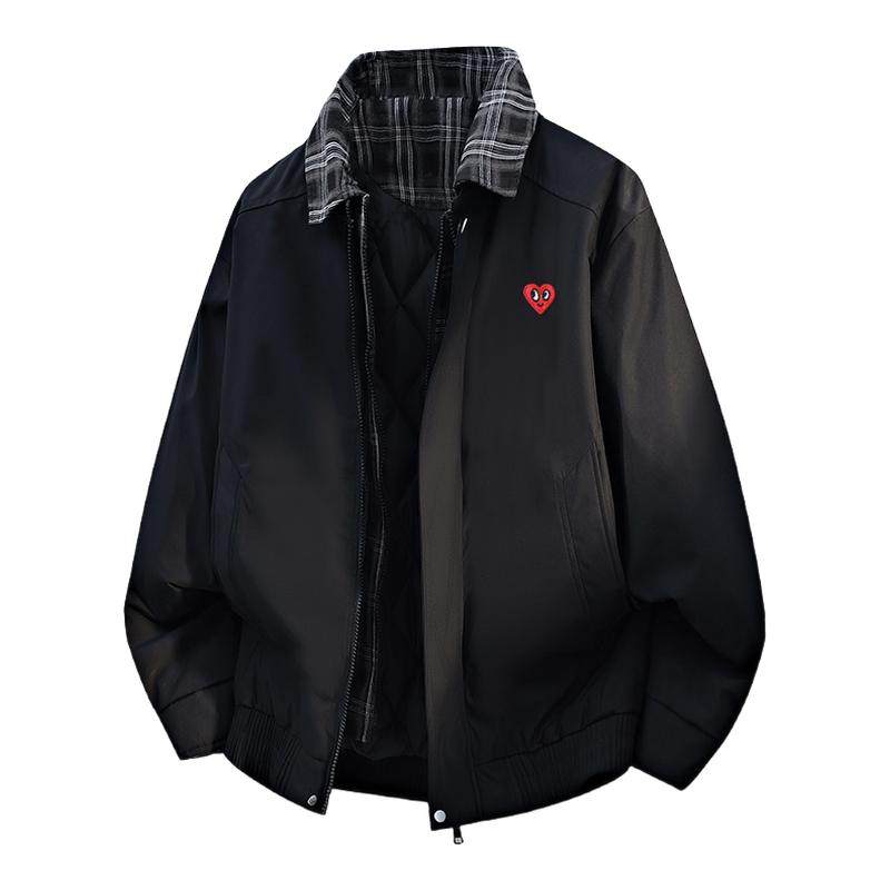 查尔斯桃心 美式假两件棉服男女秋冬季加厚保暖夹棉夹克情侣外套,男装,棉衣,淘宝优惠券,粉丝福利购,淘宝优惠卷