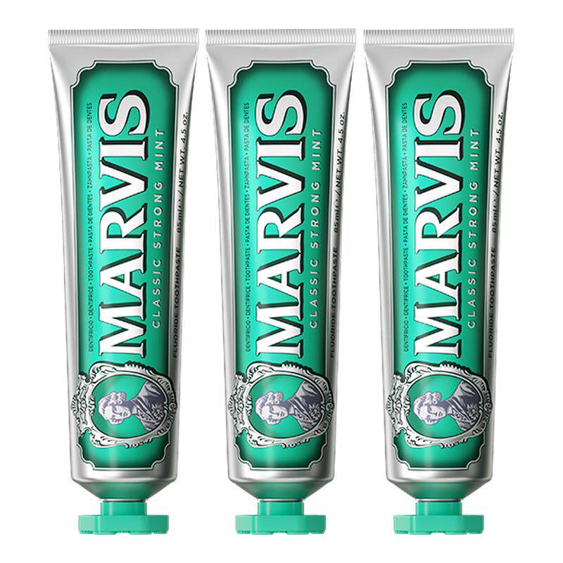 【百亿补贴】Marvis玛尔仕强力薄荷牙膏85ml*3支套装清新净澈护龈