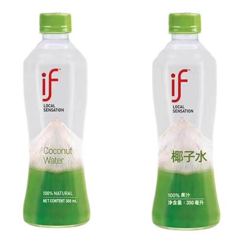 if椰子水100%椰汁350ml瓶装整箱椰青天然果汁饮料泰国原装进口