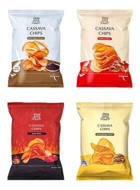 印尼进口lerna莱纳木薯片cassava chips薄脆原切黑胡椒薯片零食品