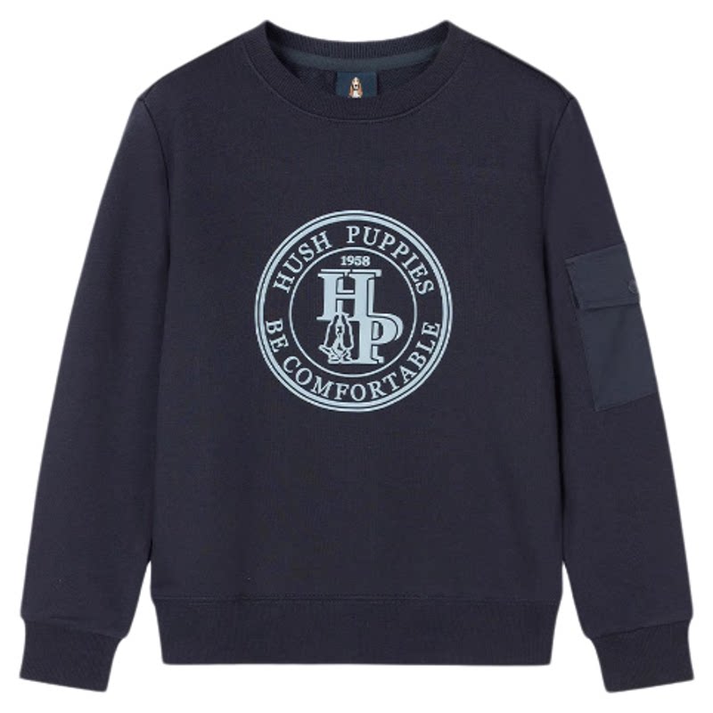 暇步士童装儿童卫衣春秋新品男童套头卫衣女童运动休闲大童上衣