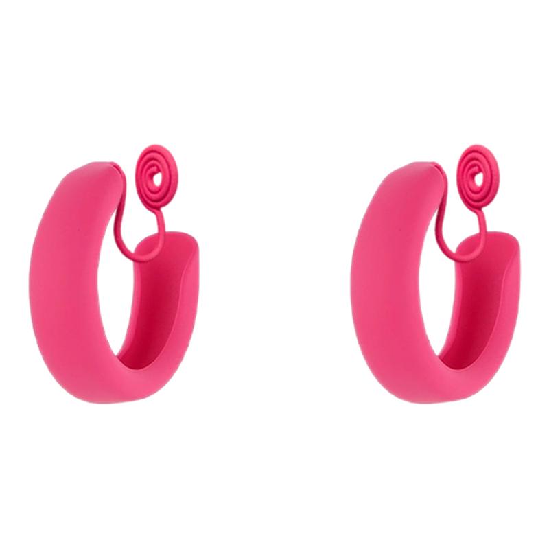火龙果色蚊香盘耳夹无耳洞