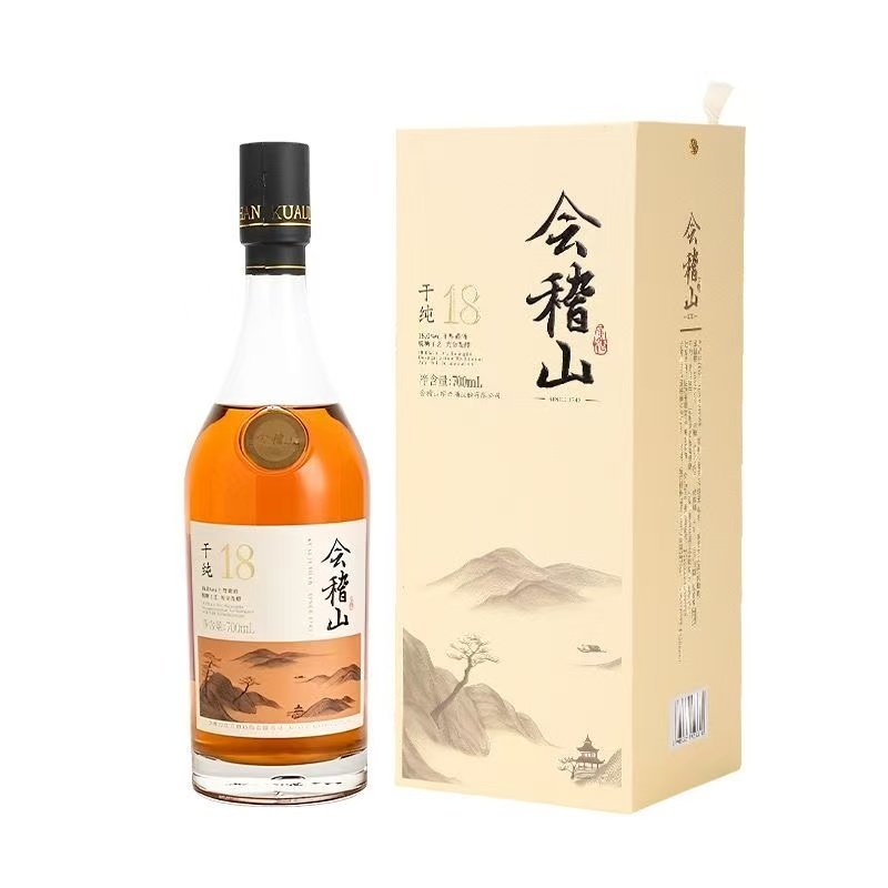 会稽山绍兴正宗黄酒干纯18糯米花雕酒700ml脱糖干型无焦糖色原酒