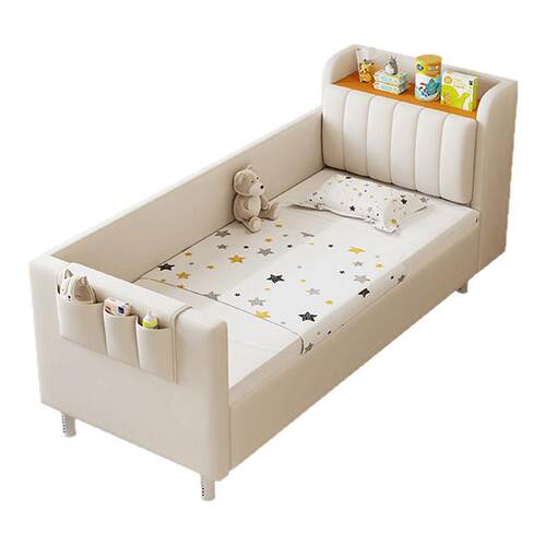 儿童拼接床加宽实木储物小床