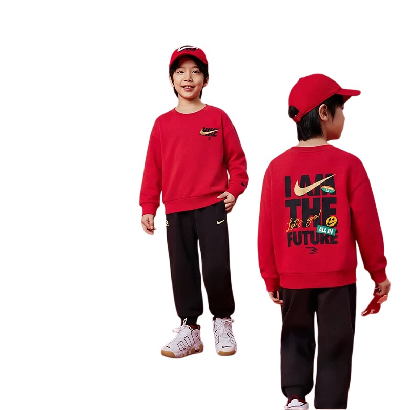 Nike 3brand童装儿童卫衣套装男女童长袖长裤2026新款休闲运动装