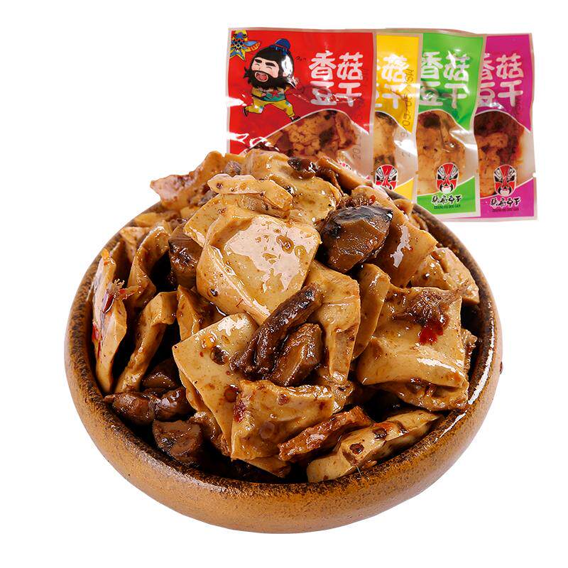 张飞香菇豆干四川特产麻辣豆腐干零食小包装办公室解馋休闲小吃
