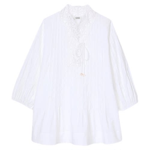 SANDRO女装气质领压褶连衣裙