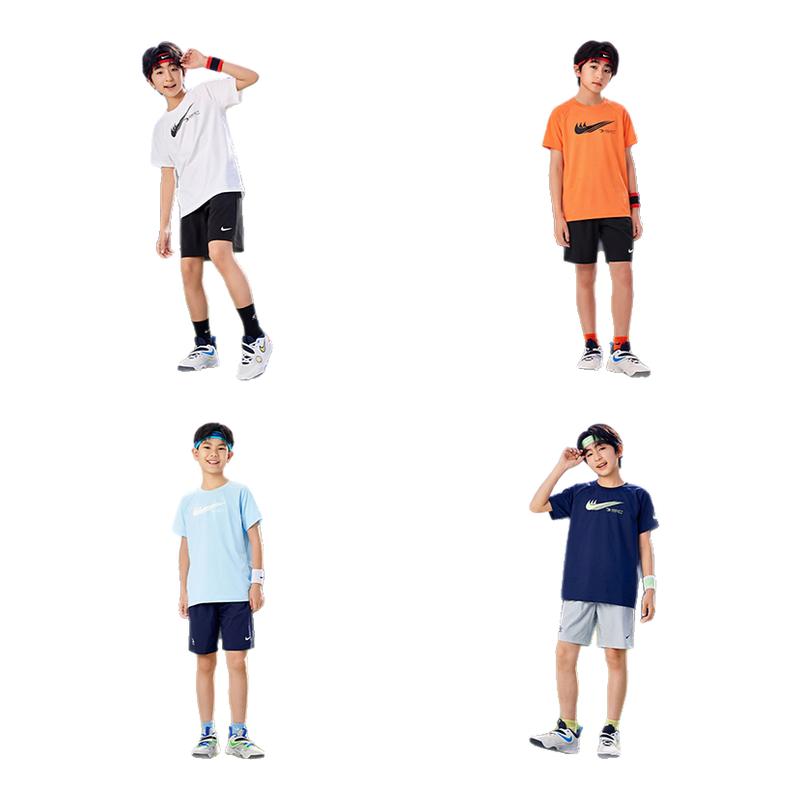【套装】Nike 3brand童装男童T恤短袖短裤夏季儿童运动上衣五分裤