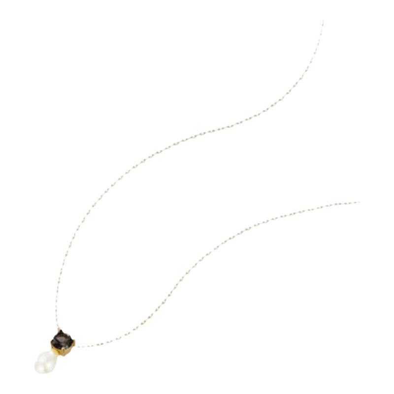 Riotlily艾特里里黑锆珍珠项链日常简约925银毛衣链圣诞送女友