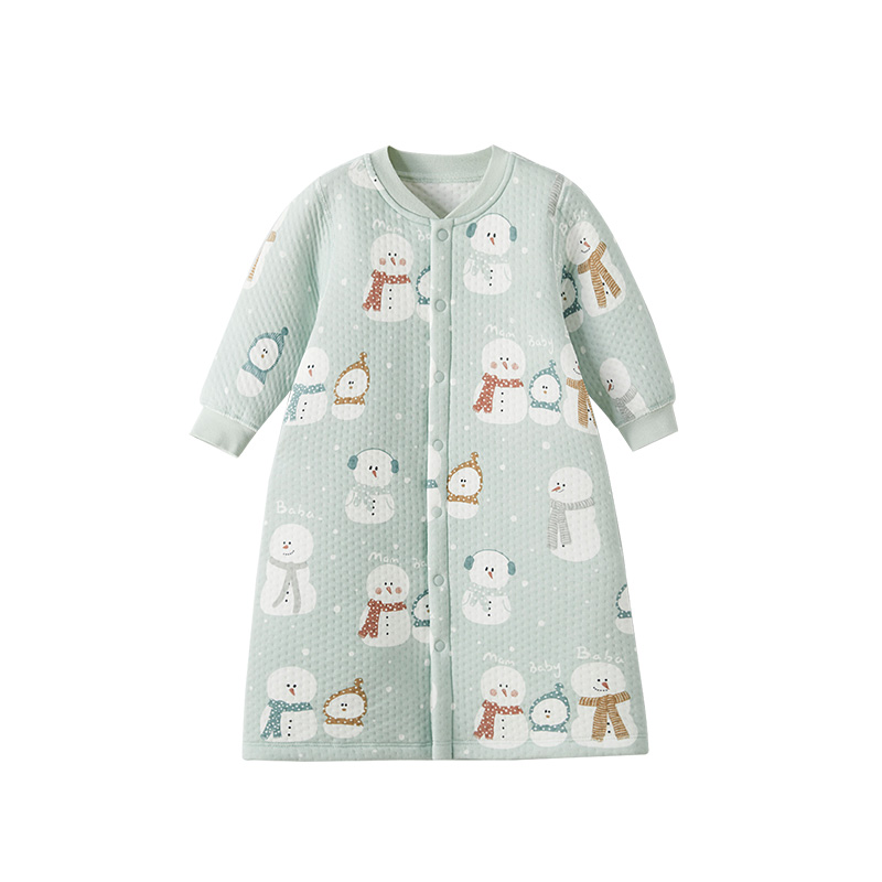 宝宝睡袍冬季婴儿保暖睡衣冬装
