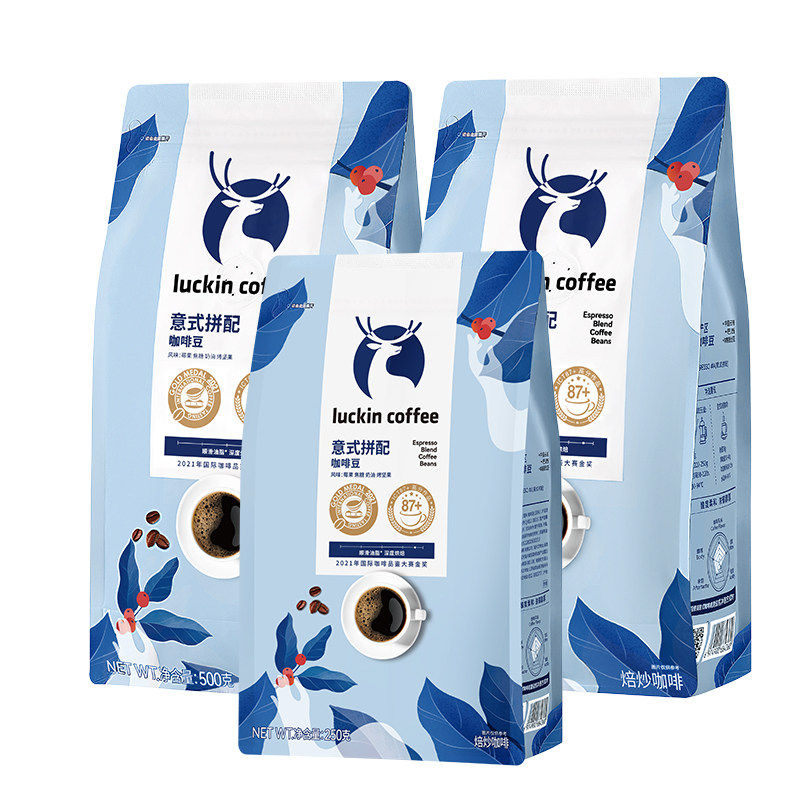 瑞幸咖啡豆手冲意式拼配咖啡豆深度烘焙黑咖啡醇香阿拉比卡咖啡豆,咖啡/麦片/冲饮,咖啡豆,淘宝优惠券,粉丝福利购,淘宝优惠卷