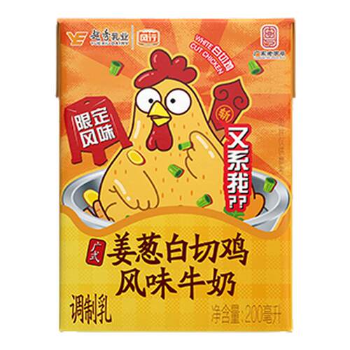 风行牛奶标准砖广式姜葱白切鸡风味牛奶/200mLx6盒/箱早餐奶