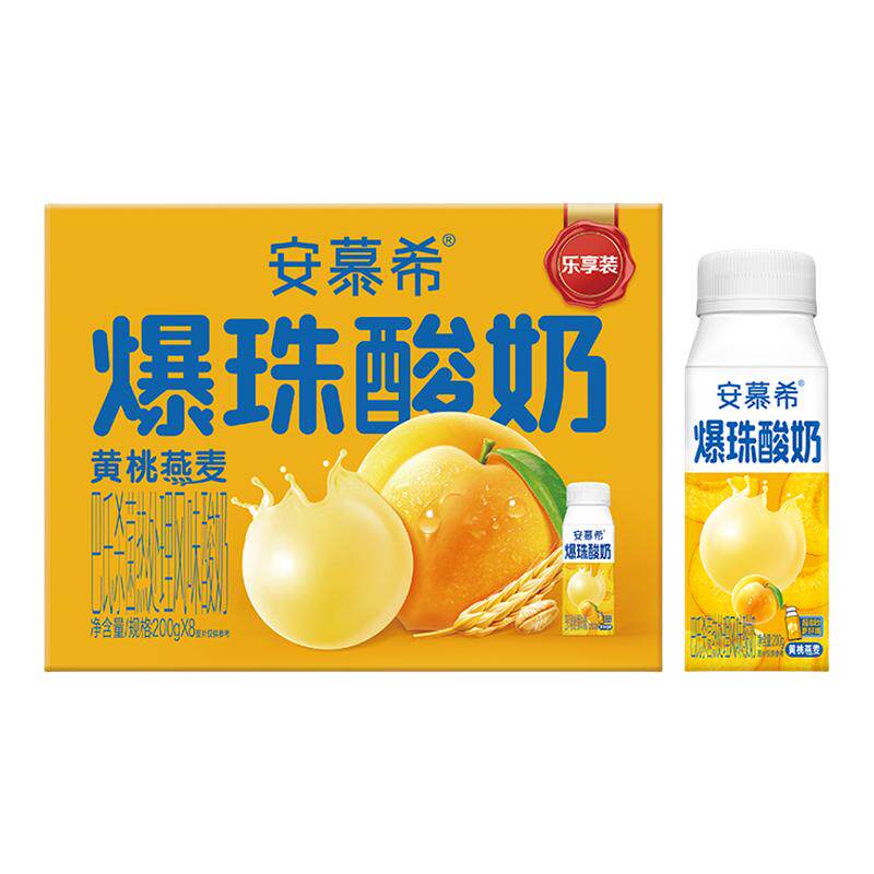 伊利安慕希黄桃燕麦爆珠酸奶