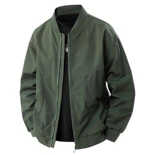 罗蒙棒球服外套男士春秋季2026新款潮牌美式军绿休闲上衣工装夹克