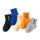 贝贝怡儿童袜子含棉春秋男童女童筒袜宝宝儿童学生运动短袜5双装