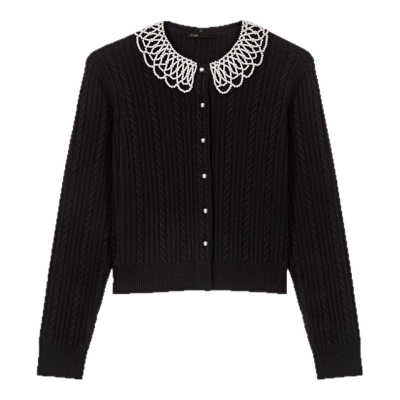 仿珍珠可拆卸领口 气质绞花短款款式