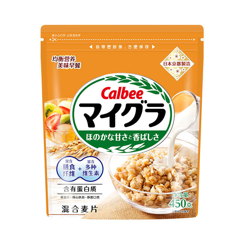 【无果干】卡乐比混合麦片450g即食谷物懒人早餐冲泡代餐日本进口