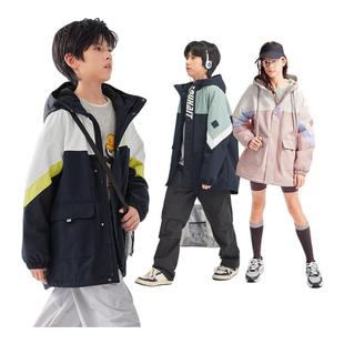 防风衣 2025大童男童宝宝女童加绒工装 水孩儿儿童外套秋冬装 新品