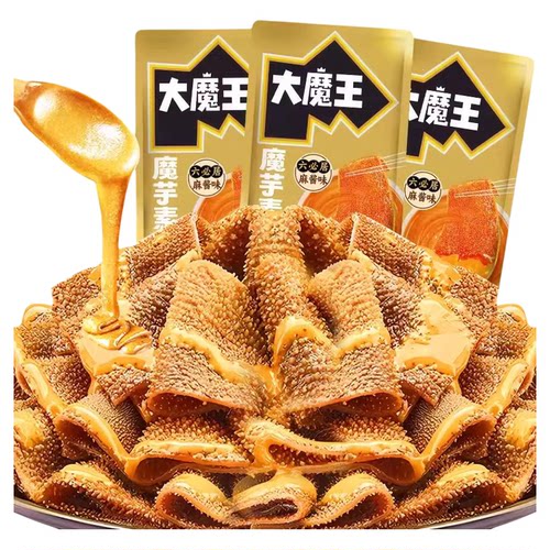 盐津铺子大魔王素毛肚麻酱魔芋爽零食六必居魔芋毛肚辣味解馋小吃