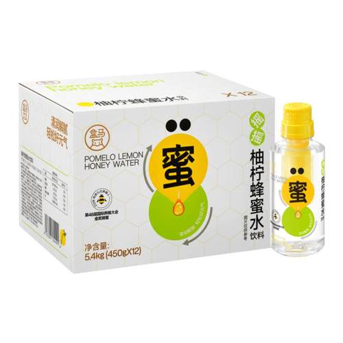 盒马 摇摇柚柠蜂蜜水 450g*12瓶