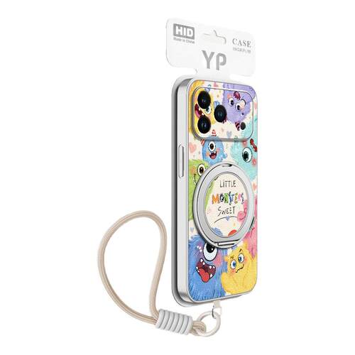 小怪兽适用苹果15手机壳iphone16ProMax/苹果17/14新款13磁吸支架xs挂绳11/12女款16plus卡通可爱风小羊皮air