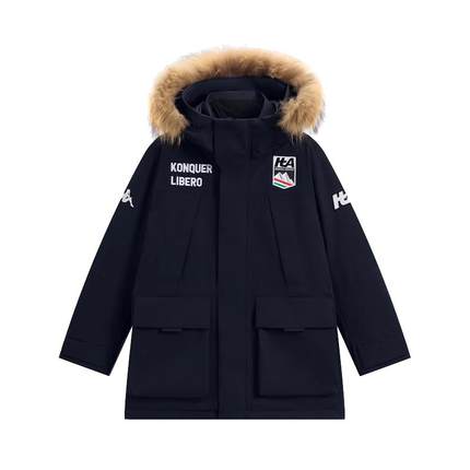 Kappa卡帕男装女装2025冬季新款连帽防风防泼水羽绒服K0FY2YY40