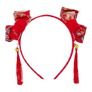 巴拉巴拉女童发饰红色发箍国风头饰可爱甜美网红头箍百搭汉服喜庆