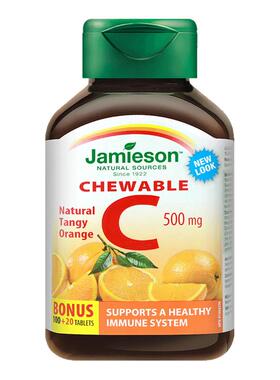 Jamieson健美生 天然维生素C咀嚼片甜橙味120粒