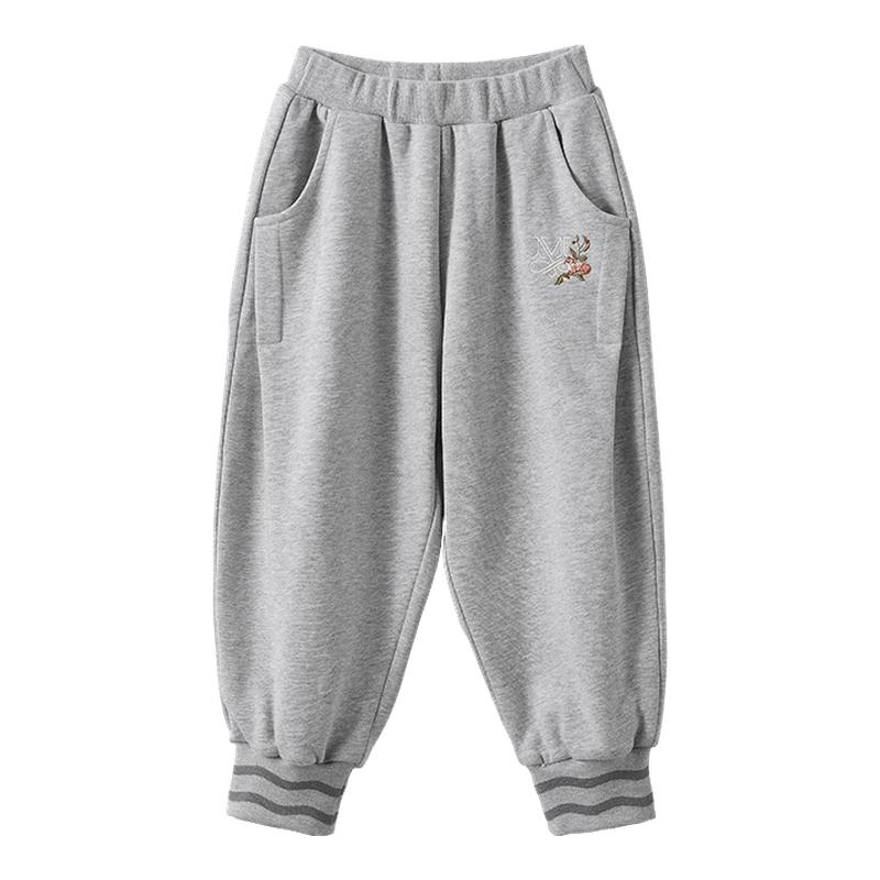 嫚熙童装儿童卫裤2025新款秋冬季男女童裤子宝宝宽松加绒保暖长裤