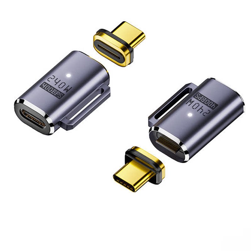 240W磁吸转接头全功能typec数据线USB4雷电8K视频15pro手机充电器功率电流电压表快充监测显示测试仪检测器 - 实物图