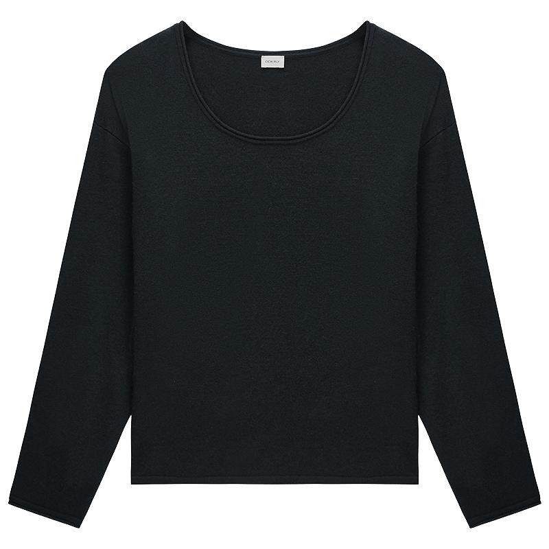 OCHIRLY欧时力 澳大利亚羊毛U领毛衣针织上衣软糯2025秋冬新
