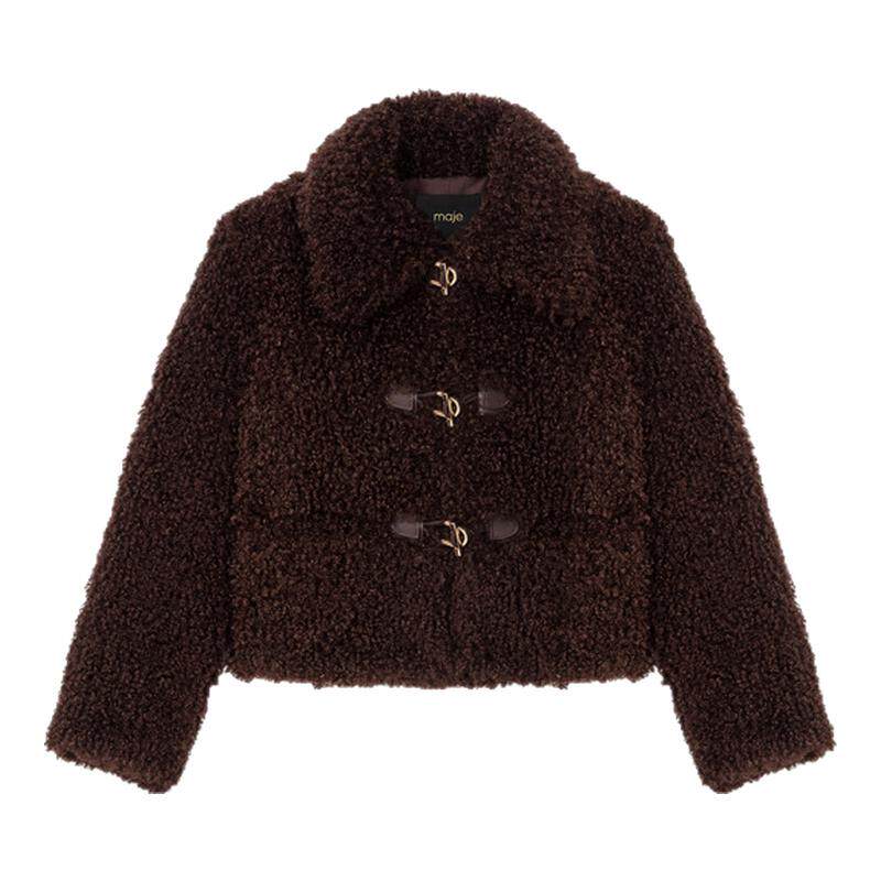 时尚翻领长袖款式 气质短款直筒版型