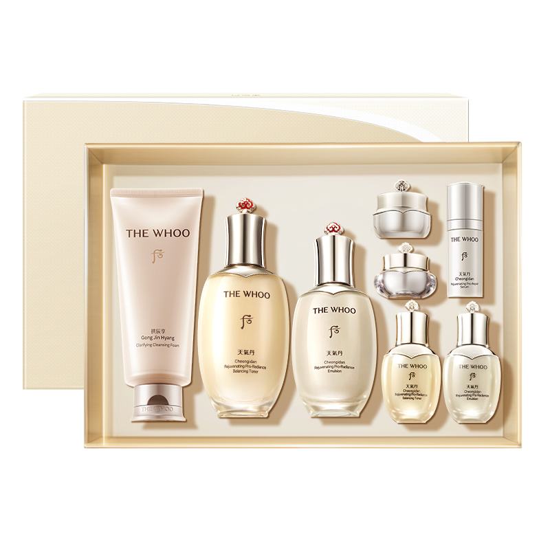 【官方正品】Whoo后天气丹光耀焕活紧颜水乳套装净澈洁面
