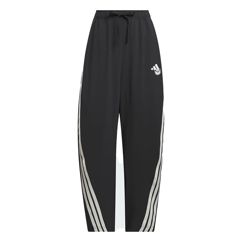 阿迪达斯女裤2026春季新款经典三条纹梭织宽松运动裤香蕉裤KC1492