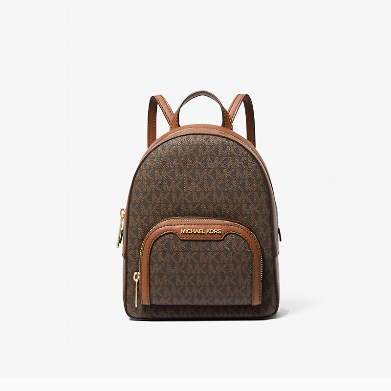 Michael Kors/MK女Jaycee 老花拼色牛皮肩背包通勤百搭双肩包书包