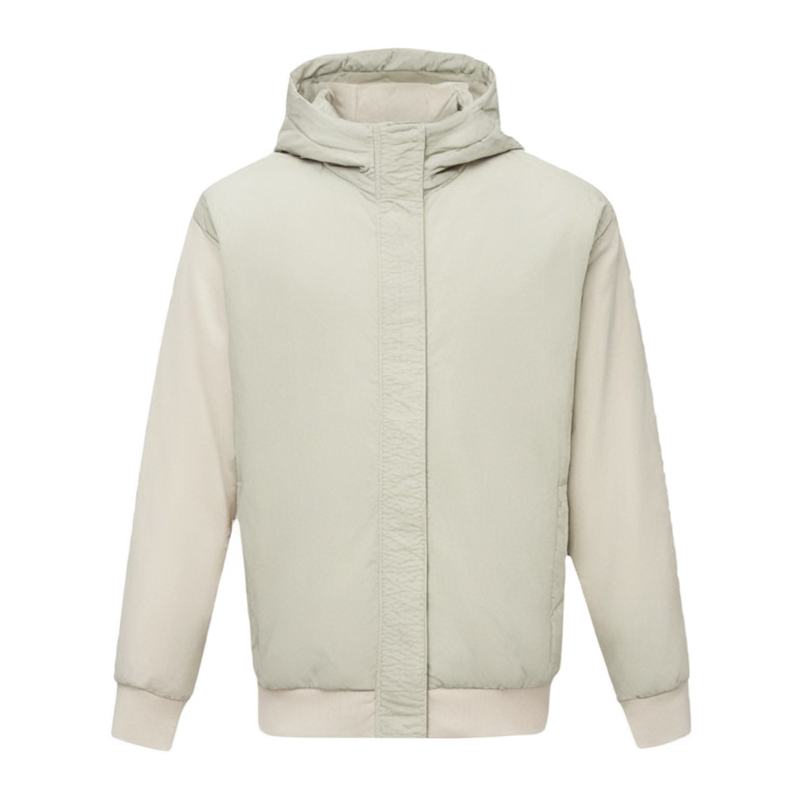 森马简约纯色宽松连帽羽绒马甲男